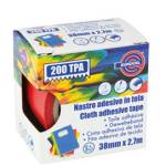 Nastro adesivo telato TPA 200,38 mm x 2,7 mt tela plastificata rosso - 15322