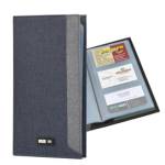 Portabiglietti in tessuto 12 x 23 cm capacita 64 biglietti grigio - 22275