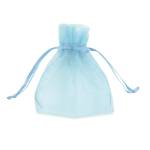 Sacchetti bomboniera Milly 8,5 x 10 cm organza celeste - 22160