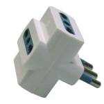 Adattatore triplo con spina 2P+T 16A 3 prese bipasso 10-16A - Mkc - 492518373 - 8006012108361 - DMwebShop