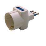 Adattatore triplo con spina 2P T 10A 2 prese 10A e 1 Schuko - 132