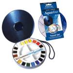 Acquerelli Aquafine - Godet - colori assortiti - scatola in metallo 18 acquerelli + pennello + 2 tavolozze - Daler Rowney - D131900030 - 5011386090511 - DMwebShop