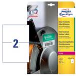 Etichette in polietilene per protezione e sicurezza - 210 x 148 mm - bianche - laser - 10 fogli - 2 etichette per foglio - Avery - L7916-10 - 4004182068038 - DMwebShop