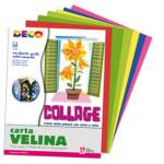 Carta velina 50 x 76 cm 20 gr 10 colori assortiti busta 50 fogli - 8806