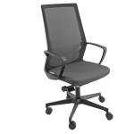 Poltrona semidirezionale I70 con braccioli inclusi grigio nero - 7750