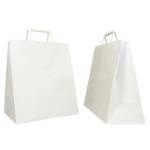 Shopper Flat Large 28 x 17 x 32 cm carta kraft bianco - 12085