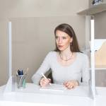 Schermo protettivo senza feritoia da scrivania 56 x 66 cm acrilico grigio alluminio - 5020/1 ALLUMINIO - DMwebShop