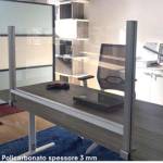 Schermo protettivo da scrivania con morsetto in alluminio 60 x 102 cm - 18387