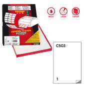Etichetta adesiva C503 - carta - permanente - 210 x 297 mm - 1 etichetta per foglio - bianco - scatola 100 fogli A4 - Markin - X210C503 - 8007047034977 - DMwebShop