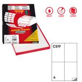 Etichetta adesiva C519 - permanente - 105 x 148,5 mm - 4 etichette per foglio - bianco - scatola 100 fogli A4 - Markin - X210C519 - 8007047023612 - DMwebShop