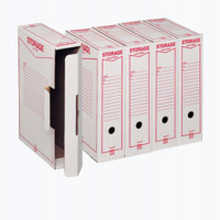 Scatola archivio Storage - A4 - 8,5 x 31,5 x 22,3 cm - bianco e rosso - 1601 Esselte Dox - King Mec 00160100