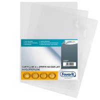 Cartelline a L Pratic - Linear - PPL - buccia - 22 x 30 cm - trasparente - conf. 50 pezzi - Favorit - 100460001 - 8006779000052 - DMwebShop