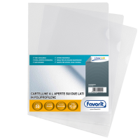 Cartelline a L Pratic Linear PPL buccia - 22 x 30 cm - trasparente - conf. 50 pezzi - Favorit - 100460001 - 8006779000052 - DMwebShop