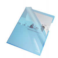 Cartelline a L PVC liscio - 21 x 29,7 cm - blu cristallo - conf. 25 pezzi - Esselte 55435