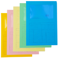 Cartelline a L con finestra Sintex cartoncino - 120 gr - 22 x 31 cm - mix 5 colori - conf. 20 pezzi - Blasetti - 576 - 8007758005761 - DMwebShop