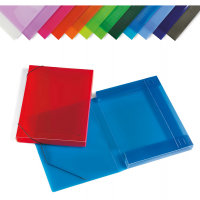 Cartella con elastici - PPL - dorso 3 cm - 35,5 x 26,5 cm - colori assortiti - Lebez 2525-ASS