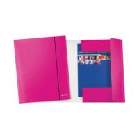 Cartella con elastico WOW - cartoncino plastificato - 3 lembi - fucsia metal - conf. 5 pezzi - Leitz - 39830023 - 4002432534722 - DMwebShop
