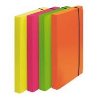 Cartella progetto Shocking File - con elastico - 24 x 35 x 3 cm
 - colori fluo assortiti - conf. 4 pezzi - Fellowes - 1028101 - 43859658923 - DMwebShop