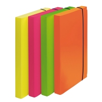 Cartella progetto Shocking File - con elastico - 24 x 35 cm - colori fluo assortiti - conf. 4 pezzi - Fellowes - 1028101 - 043859658923 - DMwebShop
