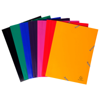 Cartellina 3 lembi - con elastici - PPL - 24 x 32 cm - nero - Exacompta 55901E