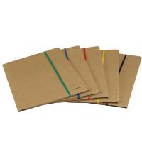 Cartellina con elastico - cartoncino FSC - 3 lembi - elastico colorato piatto da 5 mm - 25 x 35 cm - avana - Starline - 1405 - 8055731914111 - DMwebShop