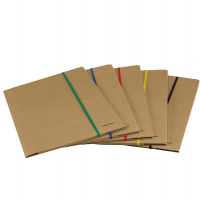 Cartellina con elastico - cartoncino FSC - 3 lembi - elastico colorato piatto da 5 mm - 25 x 35 cm - avana - Starline - 1405 - 8055731914111 - DMwebShop