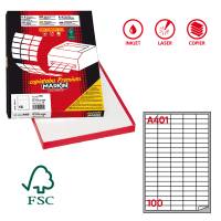 Etichetta adesiva A401 - in carta - permanente - bianco - 37 x 14 mm - 100 etichette per foglio - conf. 100 fogli A4 - Markin - X210A401 - 8007047926425 - DMwebShop
