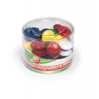 Bottoni magnetici tondi - Ø 20 mm - colori assortiti - barattolo da 40 pezzi - Lebez - 2140 - 8007509037362 - DMwebShop