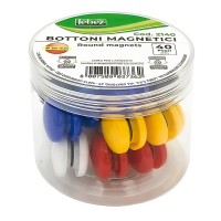 Bottoni magnetici tondi - Ø 20 mm - colori assortiti - barattolo da 40 pezzi - Lebez - 2140 - 8007509037362 - DMwebShop