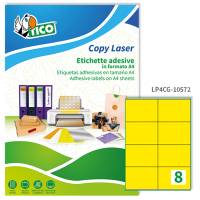 Etichetta adesiva LP4C - permanente - in carta - 105 x 72 mm - 8 etichette per foglio - giallo opaco - conf. 70 fogli A4 - Tico - LP4CG-10572 - 8007827192354 - DMwebShop