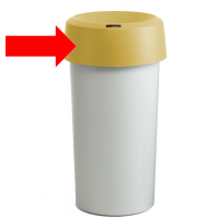 Coperchio per contenitore Modo Round - con fermasacco - 38 x 15 cm - anello giallo - Rotho - F800003 - 4052021001289 - DMwebShop
