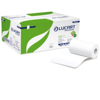 Asciugamani in rotolo Eco 70 - Mini - 2 veli - goffratura micro+ - 18,5 gr - Ø 13 cm - 22,8 cm x 70 mt - bianco - conf. 12 rotoli - Lucart 861048