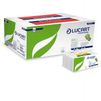 Asciugamani piegati a Z Eco - 2 veli - 22 gr - goffratura corda - 23,5 x 23 cm - bianco - conf. 18 pezzi da 220 - Lucart - 864014 - 8005892341080 - DMwebShop