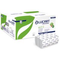 Asciugamani piegati a V Eco - 2 veli - goffratura corda - 21 x 21 cm - 19,5 gr - bianco - conf. 20 pezzi da 190 - Lucart - 863046 - 8005892415033 - DMwebShop