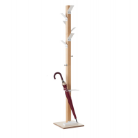 Appendiabiti Easycloth - 35 x 35 x 180 cm - 6 posti con portaombrelli legno-bianco - Paperflow - K700000 - 3660141260212 - DMwebShop