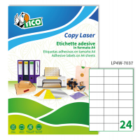 Etichetta adesiva LP4W - in carta - permanente - 70 x 37 mm - 24 etichette per foglio - bianco - conf. 100 fogli A4 - Tico - LP4W-7037 - 8007827290227 - DMwebShop