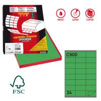 Etichetta adesiva C500 - in carta - permanente - 70 x 36 mm - 24 etichette per foglio - verde - scatola 100 fogli A4 - Markin - X210C500VE - 8007047021656 - DMwebShop
