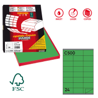 Etichetta adesiva C500 - permanente - 70 x 36 mm - 24 etichette per foglio - verde - scatola 100 fogli A4 - Markin - 210C500VE - 8007047021656 - DMwebShop