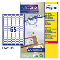Etichette adesive L7651 - in carta - angoli arrotondati - laser - permanenti - 38,1 x 21,2 mm - 65 et-fg - 25 fogli - bianco - Avery - L7651-25 - 5014702175428 - DMwebShop