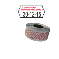 Rotolo da 1000 etichette a onda per Smart 8/2612 - 'DA CONSUMARSI' - 26 x 12 mm - adesivo permanente - bianco - pack 10 rotoli - Printex