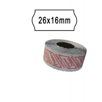 Rotolo da 1000 etichette a onda per Smart 16/2616 e Z Maxi 6/2616 - 26 x 16 mm - adesivo permanente - bianco - pack 10 rotoli - Printex
