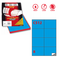 Etichetta adesiva C512 - in carta - permanente - 105 x 74,25 mm - 8 etichette per foglio - blu - scatola 100 fogli A4 - Markin - X210C512BL - 8007047024060 - DMwebShop