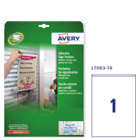 Tasche adesive L7083 - 21 x 29,7 cm - permanente - A4 - trasparente - conf. 10 pezzi - Avery - L7083-10 - 4004182048481 - DMwebShop