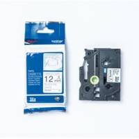 Nastro - tessuto - 12 mm - Nero su Bianco - 4m - Brother - TZER231 - 4977766770408 - DMwebShop