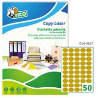 Etichette adesive ovali GL4 in carta permanenti 36 x 27 mm 50 etichette per foglio 100 fogli oro satinato Tico GL4 3627 - 1858