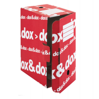 Scatola archivio - 17 x 35 x 25 cm - bianco e rosso - conf. 12 pezzi - Dox - 1600174 - 8004389079567 - DMwebShop
