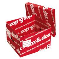 Scatola - con coperchio - 39,5 x 28 x 35,5 cm - bianco e rosso - conf. 12 pezzi - Dox - 1600175 - 8004389079581 - DMwebShop