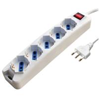 Presa multipla con interruttore - 5 prese multistandard tedesco-italiano - MKC - Melchioni - 492518368 - 8006012050837 - DMwebShop