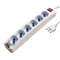 Presa multipla con interruttore - 6 prese multistandard tedesco-italiano - MKC - Melchioni - 492518317 - 8006012108026 - DMwebShop
