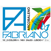 Album Arcobaleno - 24 x 33 cm - 10 fogli - 140 gr - 5 colori - Fabriano 44312433